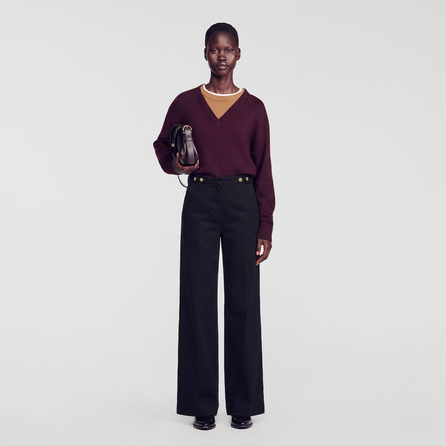 High-rise wide-leg jeans - Women | Sandro Paris