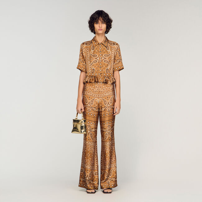 Bandana print cropped shirt