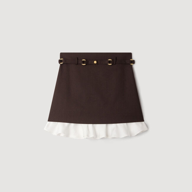 Short 2-in-1 wool skirt