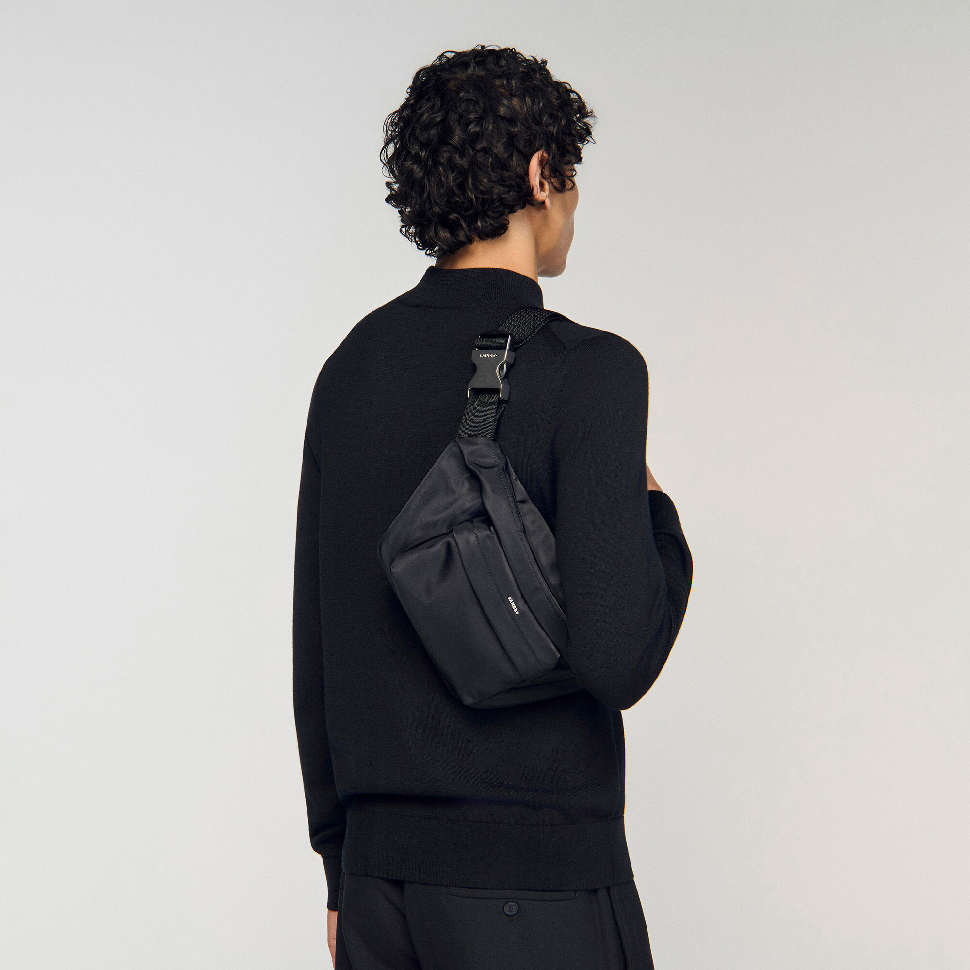 Technical fabric shoulder bag