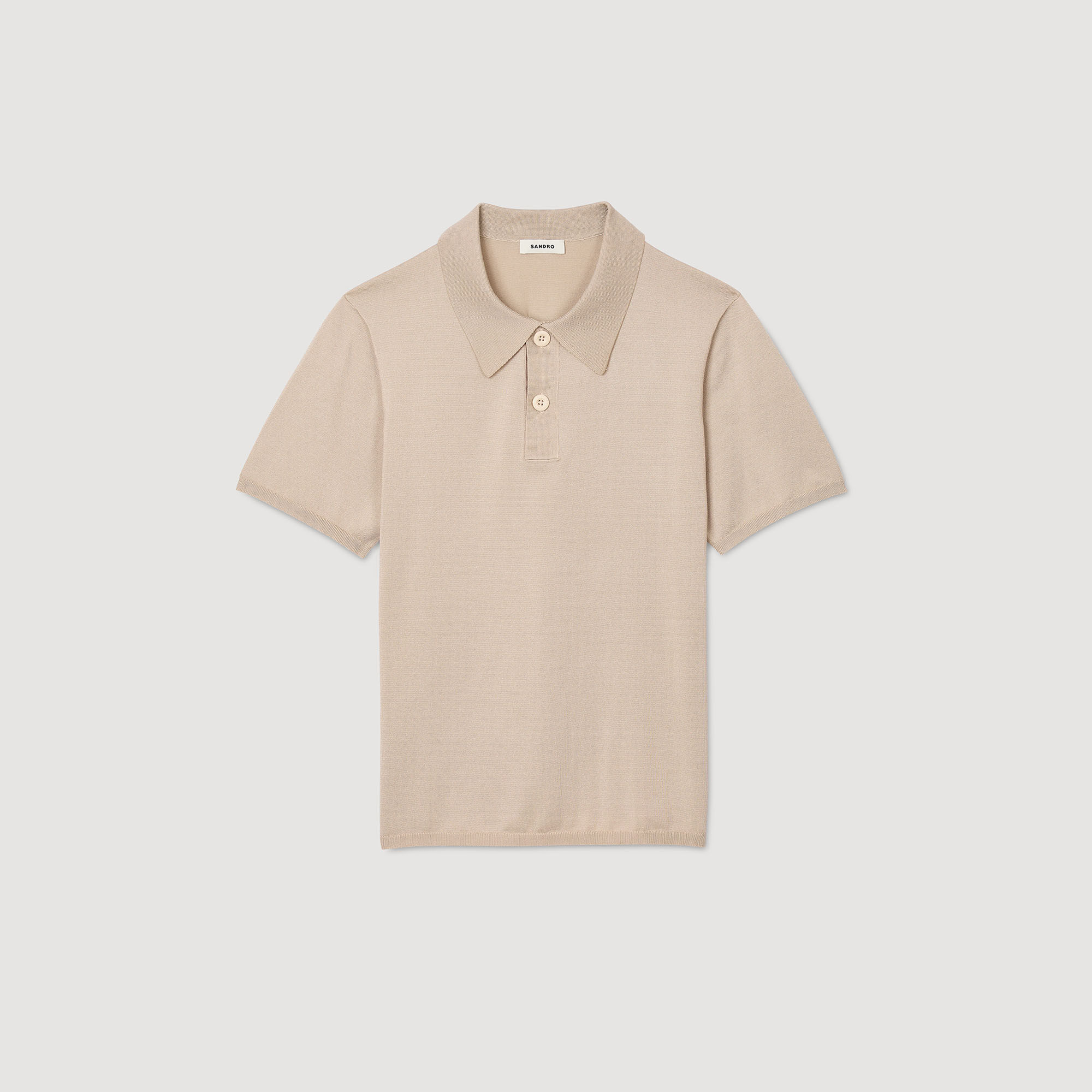 Short-sleeve knitted polo shirt