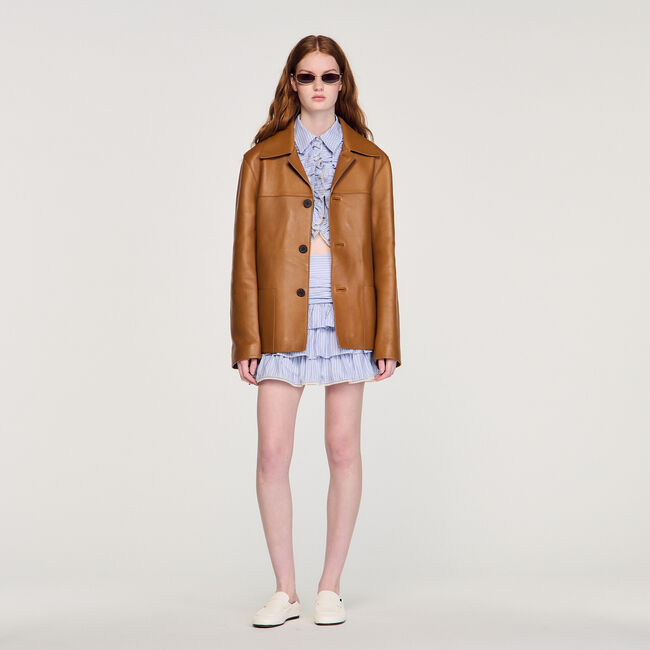 Buttoned lambskin jacket - Men | Sandro Paris