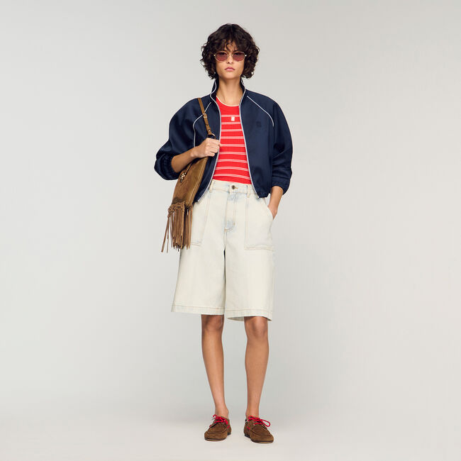 Washed denim Bermuda shorts